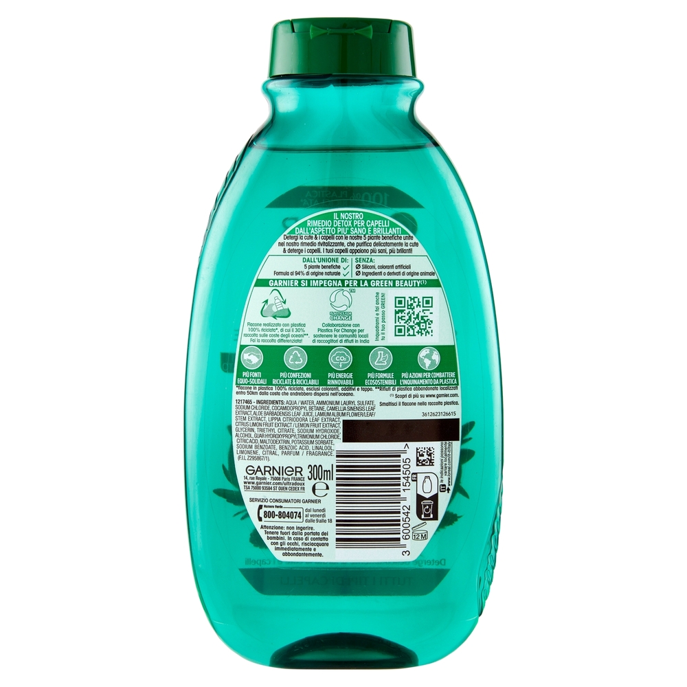Garnier Ultra Dolce Shampoo 5 Piante per capelli normali, senza parabeni, estratti naturali, 300 ml